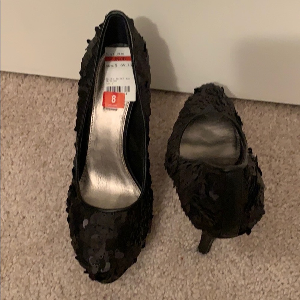 Rachel Roy Black NWOT or box sequence high heels